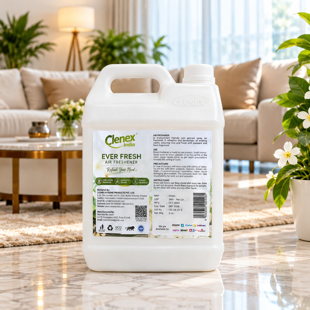 Clenex India Ever Fresh Air Freshener 5L